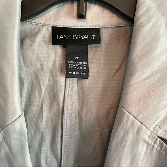 Lane Bryant Silver Gray Metallic Jacket size 20 women’s light weight button - Picture 3 of 3